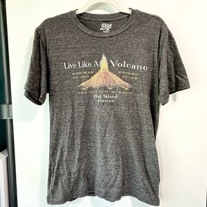 Blue 84 Live Like A Volcano Big Island Hawaii Graphic Tee Gray Womens S  VGC